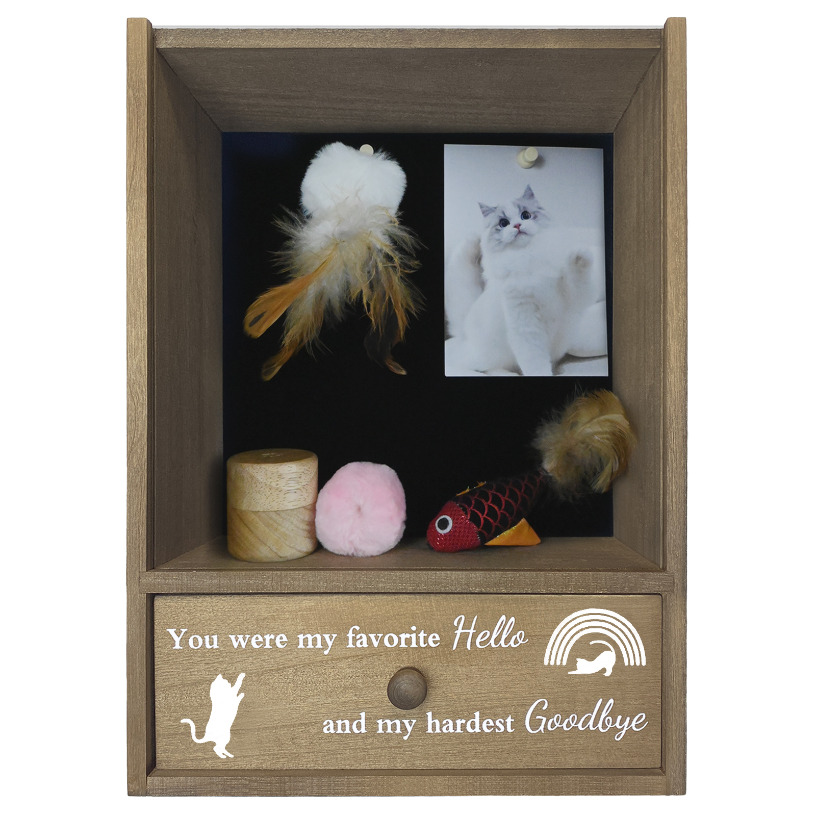 Amazon.com: Favonuovy Pet Memorial Shadow Box Keepsake 9.25x13 Cat